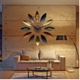 Creative leaf decoration wall clock European retro wrought iron wall clock living room clock can