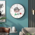 Nordic modern minimalist wall clock personality living room cartoon clock metal silent clock