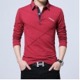 Men's spring and autumn new men's long-sleeved cotton t-shirt bottoming shirt Korean POLO shirt t-shirt men's large size