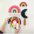 Nordic style children's room ornaments simple rainbow disc wall decoration pure cotton hand-woven wall hanging photo props