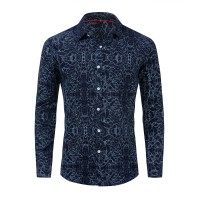 Spring and autumn new men's spring and summer cotton long-sleeved shirt corrugated shirt 186