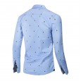 Ouma Men's Fashion Print Shirt Casual Lapel Cotton Shirt 223
