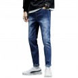 Spring clothes nine points pants new casual Korean pants trend sports men's feet elastic slim jeans
