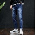 Spring clothes nine points pants new casual Korean pants trend sports men's feet elastic slim jeans