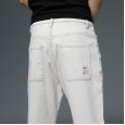 Spring and autumn new four seasons slim jeans fashion Korean version of the wild elastic feet pants blue trend men