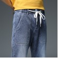 Spring and summer stretch slim jeans men's youth feet pants Korean trend casual jeans