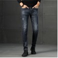 Spring and autumn men's jeans new Korean version of the trendy slim feet pants blue men's casual jeans