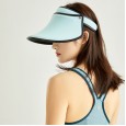Uqqk anti-ultraviolet empty top hat outdoor shade sunscreen hat lady cover face sun hat Korean beach travel