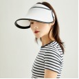 Uqqk anti-ultraviolet empty top hat outdoor shade sunscreen hat lady cover face sun hat Korean beach travel