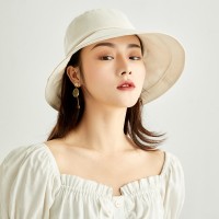 Cotton and linen fisherman hat female summer sun hat sunscreen anti-ultraviolet sun visor cover face hat foldable hat