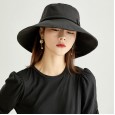 Spring and summer big brim female hat outdoor sunscreen sunscreen cover hat foldable wild hat solid color beach hat