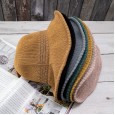 Hat female solid color breathable knitted fisherman hat chic wild casual simple sun hat wave side basin hat straw hat