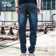 New multi-pocket straight tooling jeans men denim long pants outdoor casual loose overalls men