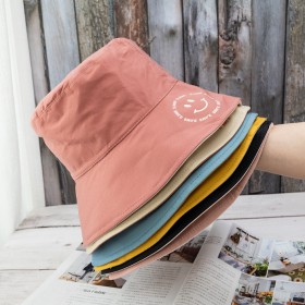 Sun hat female sunscreen big brim hat summer Korean version wild Japanese double-sided smiley wild student fisherman hat