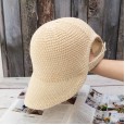 British wind hoop yarn knitting equestrian hat female Japanese wild big eaves shade fisherman hat Korean ponytail