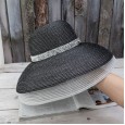 Spring and summer travel straw basket hat silver silk sun visor foldable straw hat vacation Hepburn style female fisherman hat