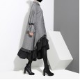 Spring new temperament women's cotton and linen dress loose ruffled shirt skirt 3073