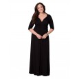 Large size hot models dignified atmosphere sexy deep V slim long skirt high elastic dress