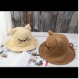Japanese sweet cute cat ears fisherman hat female summer breathable cotton and linen sunscreen hat wild student basin hat