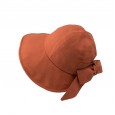 Sunscreen cotton and linen breathable cover fisherman hat female uv back bowknot Korean version of Japanese literary sun hat tide