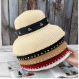 Summer small eaves sunscreen French Hepburn wind with diamond lampshade straw hat female beach seaside holiday fashion wild
