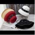 Summer small eaves sunscreen French Hepburn wind with diamond lampshade straw hat female beach seaside holiday fashion wild