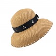 Summer small eaves sunscreen French Hepburn wind with diamond lampshade straw hat female beach seaside holiday fashion wild