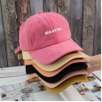 Cap female pink wild tide hat letter embroidery fashion show face small baseball cap tide