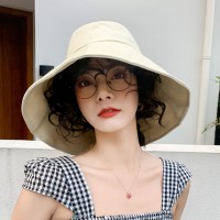 Fisherman hat female summer wild foldable oversized brim travel to cover face anti-ultraviolet tide sun hat