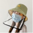 Anti-droplet smile face fisherman hat dustproof isolation transparent cover face full face protection men and women