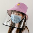 Anti-droplet smile face fisherman hat dustproof isolation transparent cover face full face protection men and women
