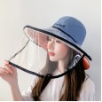 Spring protective cap female anti-spray cover cap transparent mask eye protection isolation saliva double-sided embroidery fisherman hat