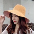Embroidered letters simple fashion sun hat female summer new style double-sided anti-UV fisherman hat