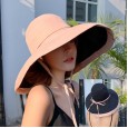 New summer sun hat sunscreen UV big sun hat soft sister double-sided wearing fisherman hat