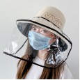 Transparent mask cap adult anti-cover detachable fisherman hat male and female college students fashion anti-spittle hat