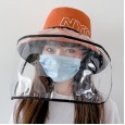 Transparent mask cap adult anti-cover detachable fisherman hat male and female college students fashion anti-spittle hat