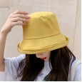 Black fisherman hat female summer small fresh small edge flanging sunscreen sun hat sun hat male tide