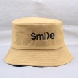 Children's hat spring and summer new smiley face cap cotton double-sided fisherman hat male and female baby sun hat basin hat
