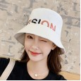 New fashion hat female summer simple letter embroidery fisherman hat outdoor travel beach sun hat