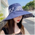 National wind summer ladies sun hat big eaves double-sided fisherman hat wild foldable sunscreen cloth hat