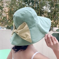 Fisherman hat female bow travel sunscreen big sun hat wild sun hat spring and autumn