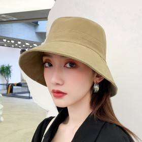 New literary ladies candy-colored fisherman hat solid color big brim hat spring and autumn foldable flat top hat