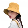 New literary ladies candy-colored fisherman hat solid color big brim hat spring and autumn foldable flat top hat