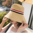 Female spring and summer foldable sun hat sunscreen sun hat wild hat solid color big eaves fisherman hat tide