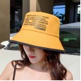 New female spring and autumn rubber color matching sunshade foldable basin hat big eaves cover face fisherman hat female summer