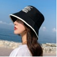 New female spring and autumn rubber color matching sunshade foldable basin hat big eaves cover face fisherman hat female summer