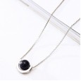 925 sterling silver black starry sky necklace female Mori Obsidian Saturn pendant creative fashion jewelry
