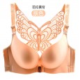 Front buckle no steel ring beautiful back large size fat MM smooth bra seamless sexy lingerie bra