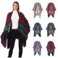 New ladies national style imitation cashmere square dot pattern Nepal shawl split lengthened cloak