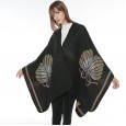 The new lady's butterfly shawl autumn and winter imitation cashmere split shawl office cloak